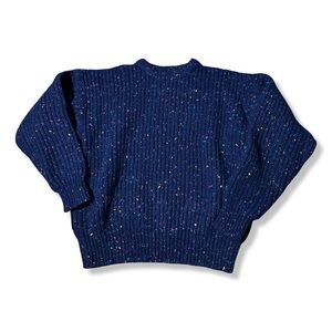 GAP Men's Navy Speckled Crewneck Sweater